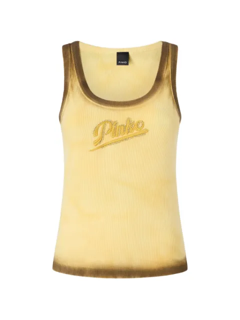 PINKO top estilo chaleco con efecto de espray y bordado