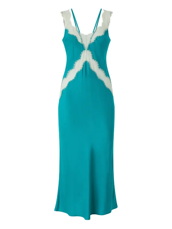 strapless open back dress Empire-Waist Long V-Neck Prom Dress with Back Drape Kelly / XLarge main image 1