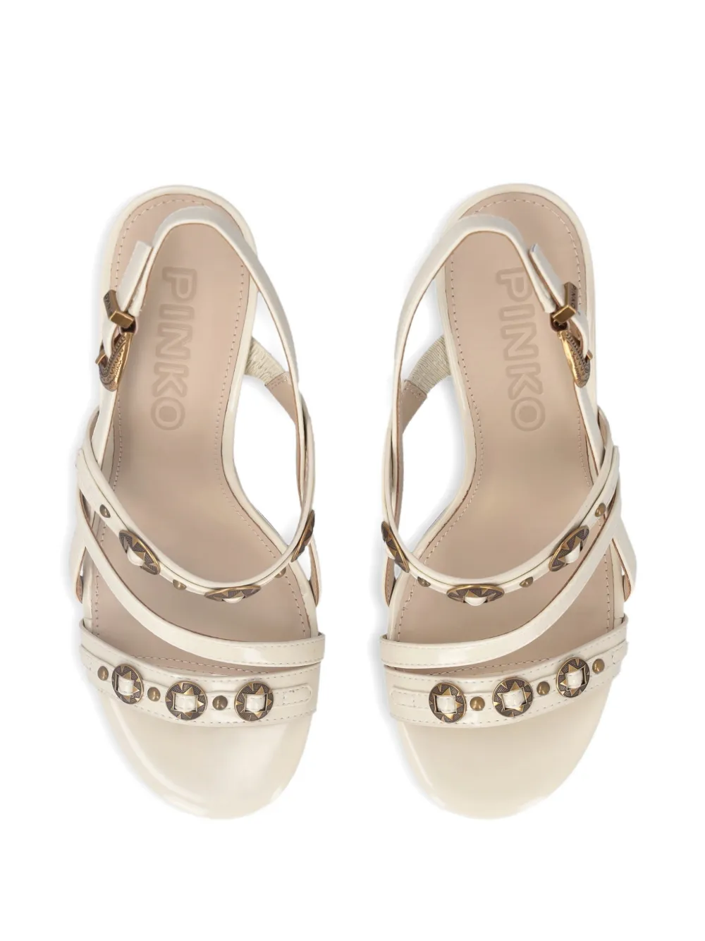 PINKO Sandalen met bandjes en studs Beige
