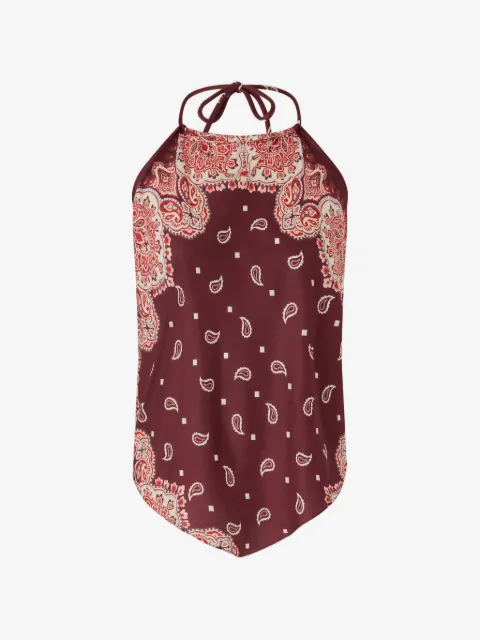 PINKO beach cover-up top with ties and bandana print