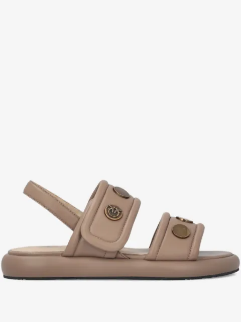 PINKO padded nappa leather sandals with metallic details