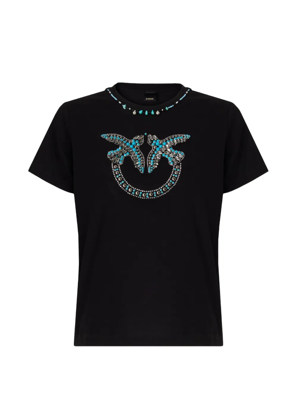 PINKO logo-embellishment T-shirt - Schwarz