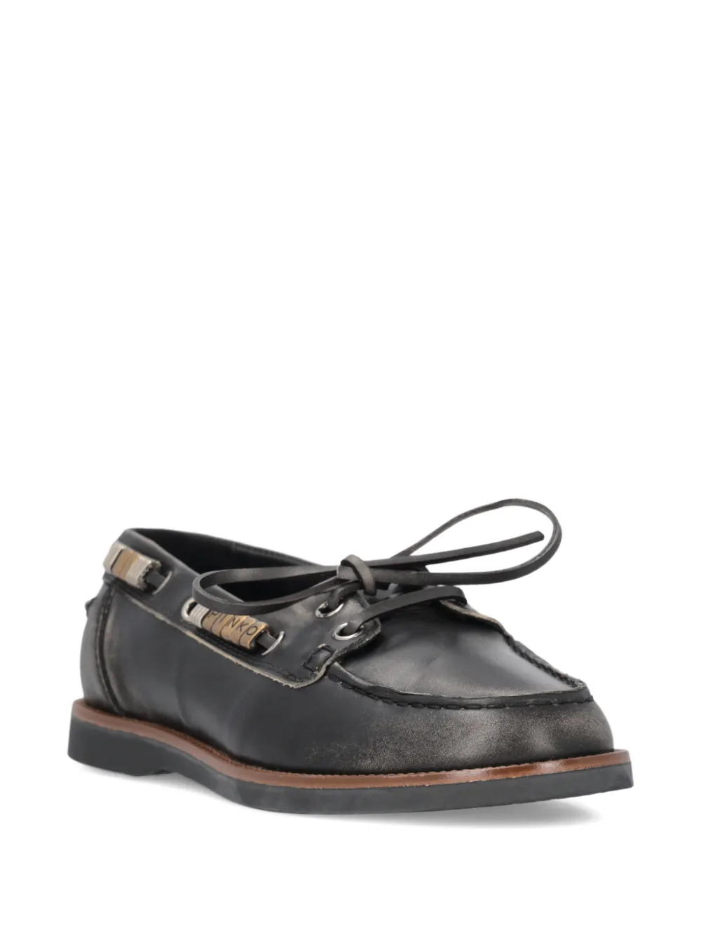 PINKO Leren loafers Zwart