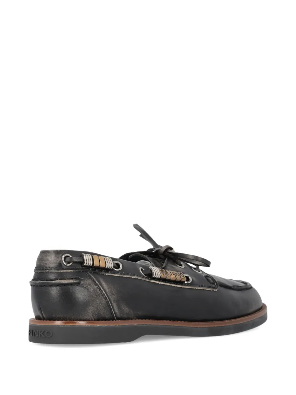 PINKO Leren loafers Zwart