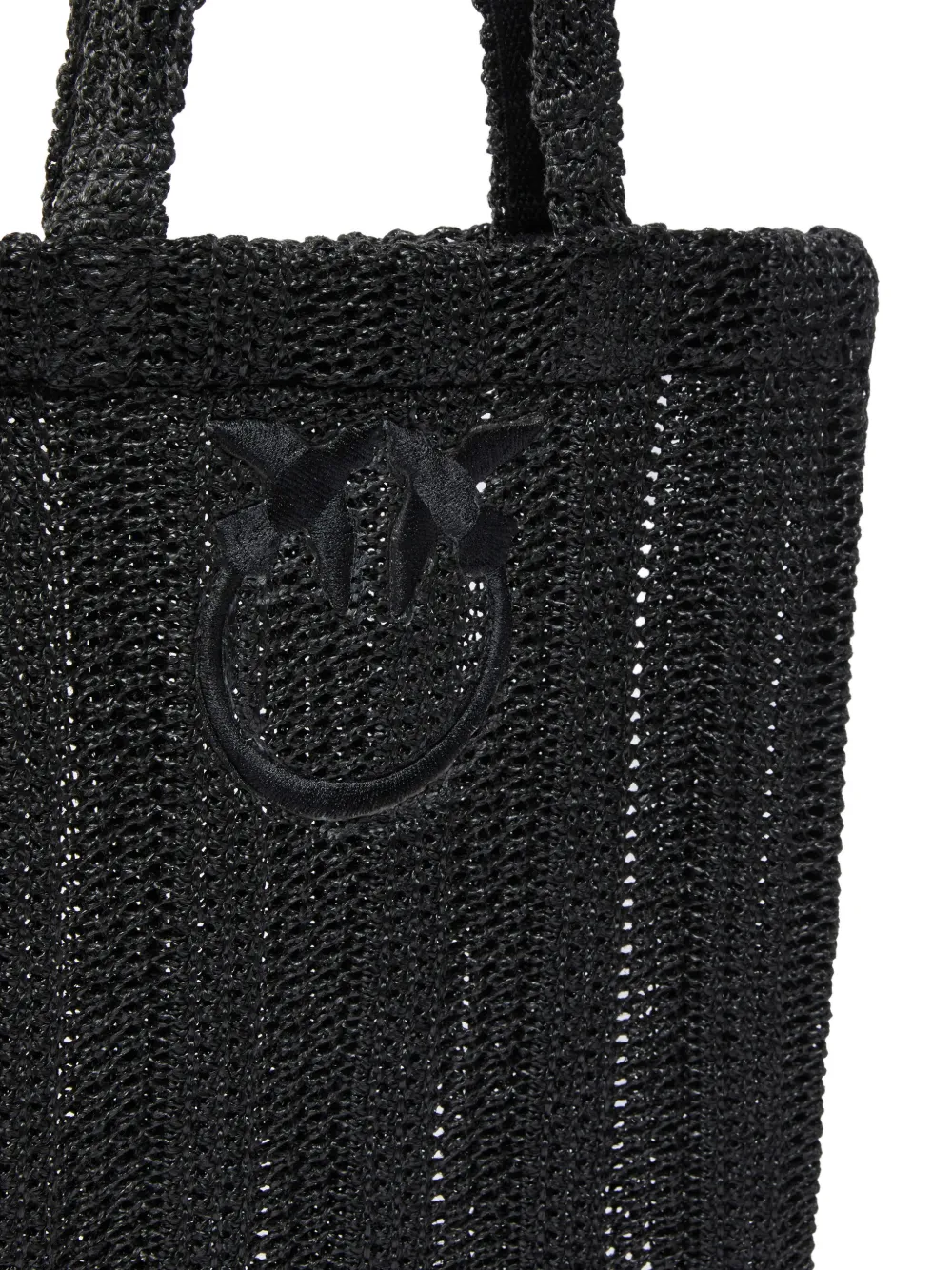 PINKO Shopper met Love Birds-borduurwerk Zwart