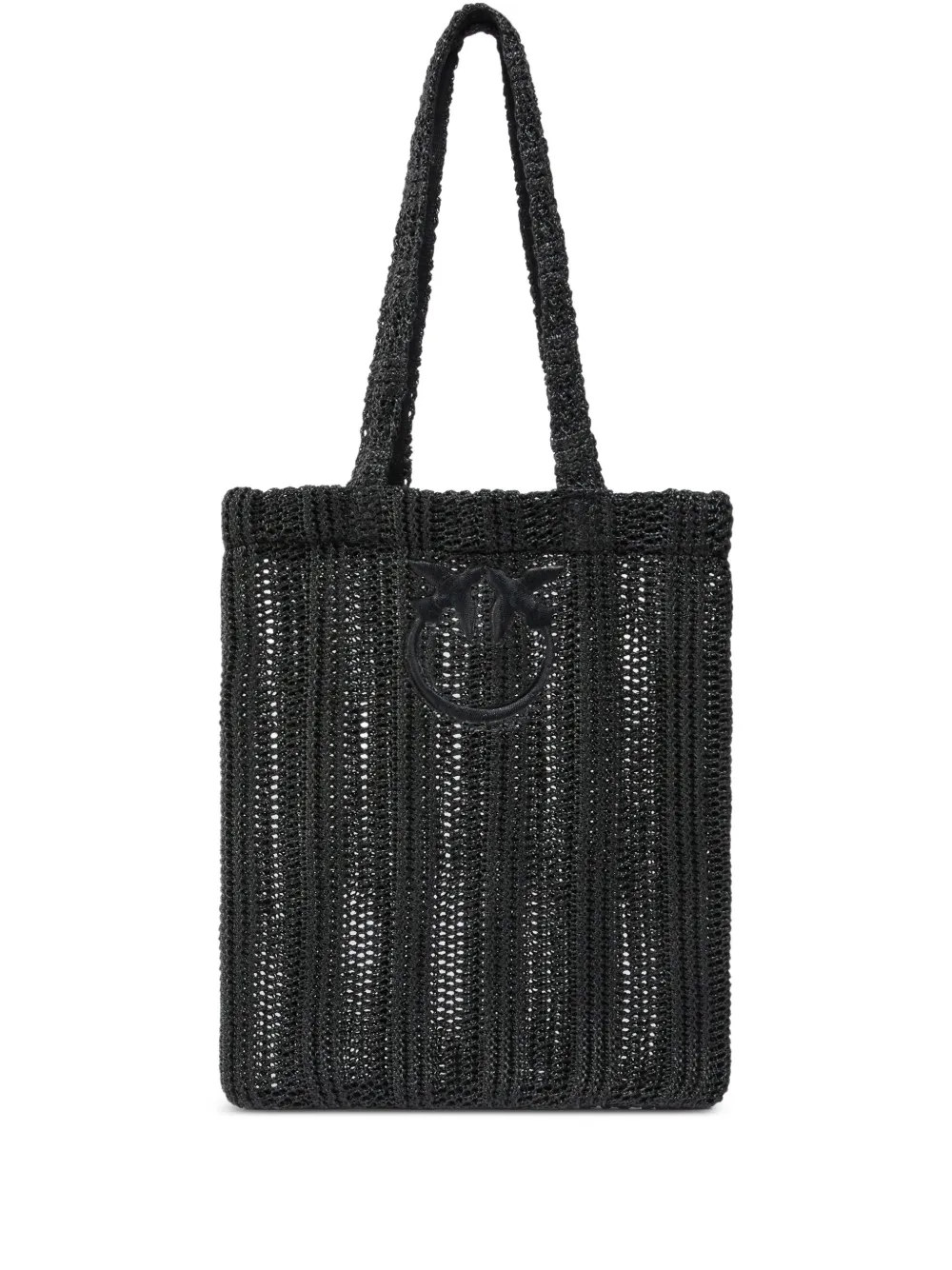 PINKO Tote Bag mit Love Birds-Stickerei - Schwarz