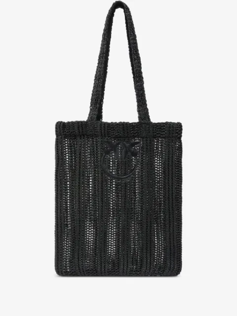 PINKO Easy Tote Bag medium shopper in raffia