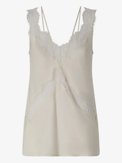PINKO lace-detail V-neck blouse