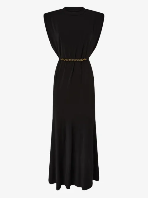 PINKO sleeveless long dress with chain