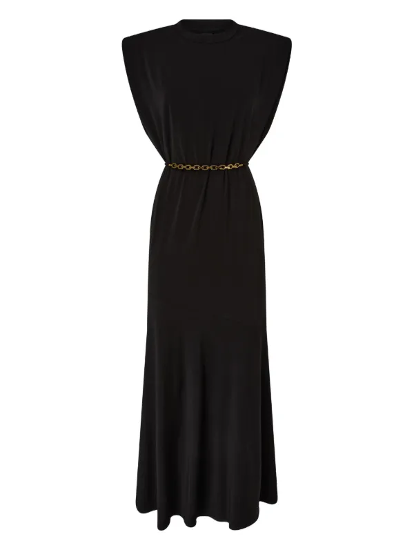 pinko open back sleeveless midi dress Sleeveless midi dress with pleats and gathering