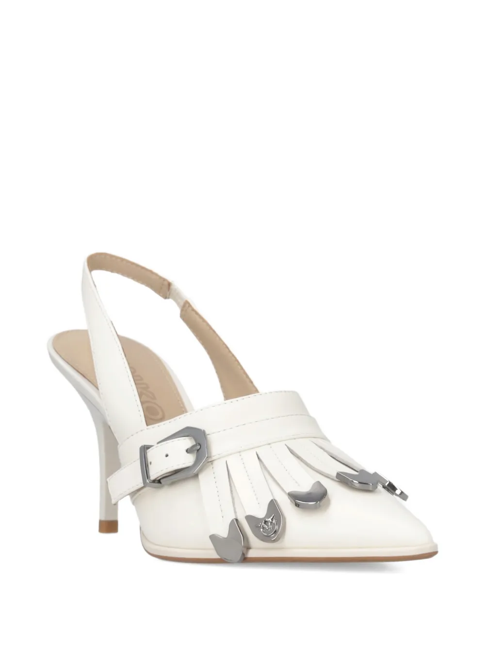 PINKO Slingback pumps met franje Wit
