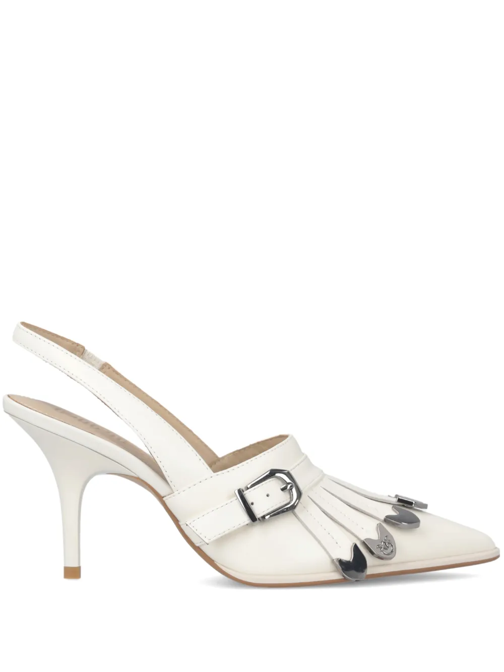 PINKO Slingback pumps met franje Wit
