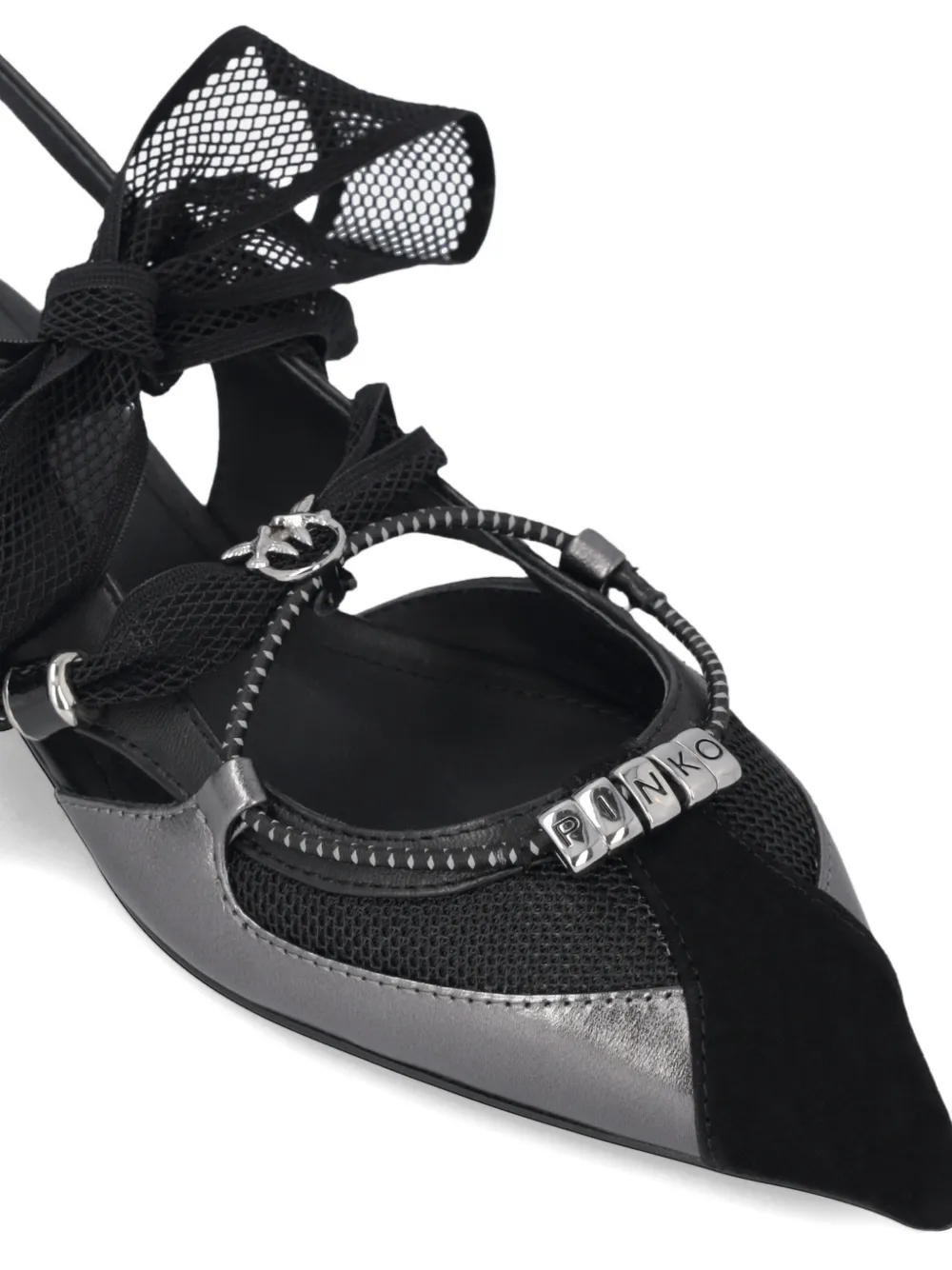 PINKO Pumps met puntige neus en strik Zwart