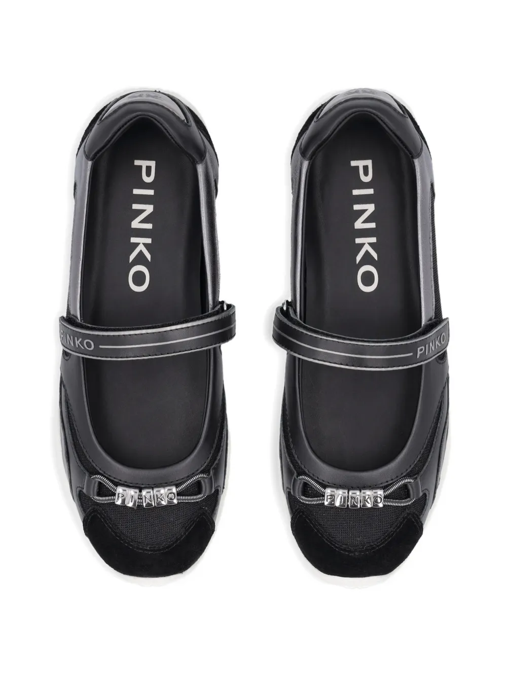 PINKO Sneakers met bandje en roze detail Zwart