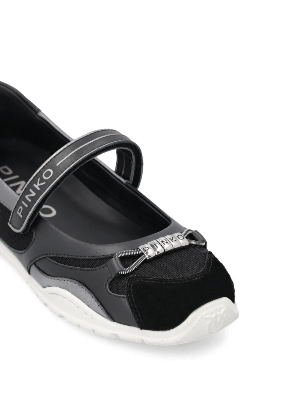 PINKO Sneakers met bandje en roze detail Zwart