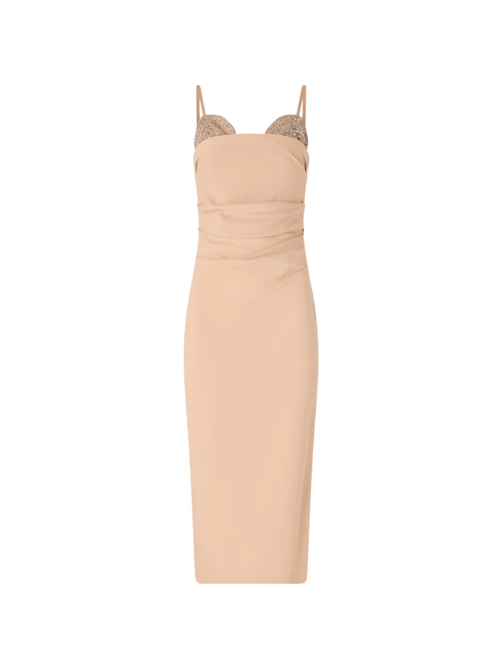 PINKO Carruba embellished ruched dress - Neutrals