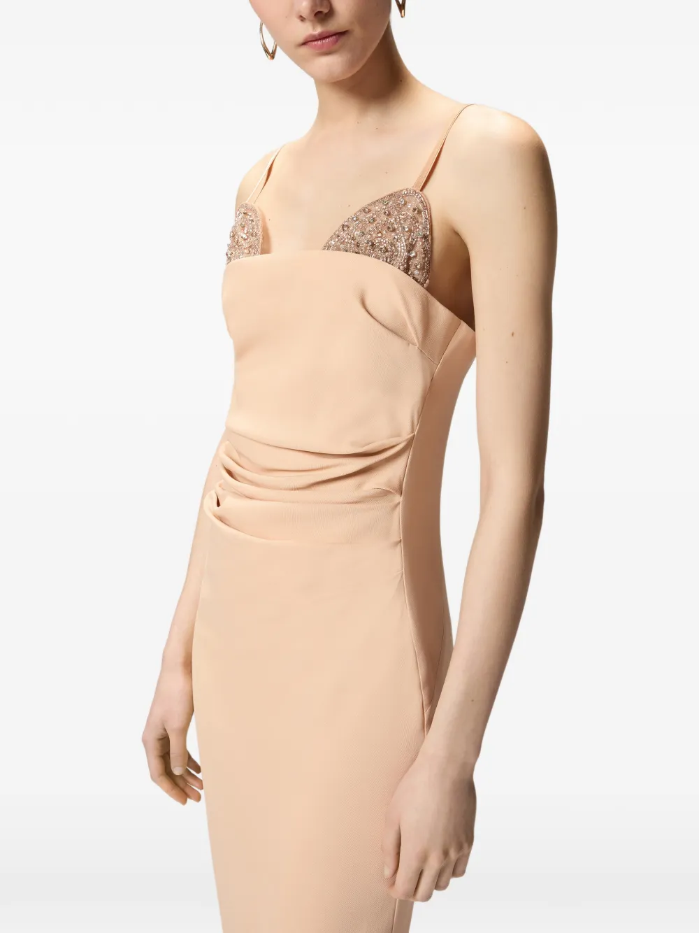 PINKO Midi-jurk met borduurwerk Beige