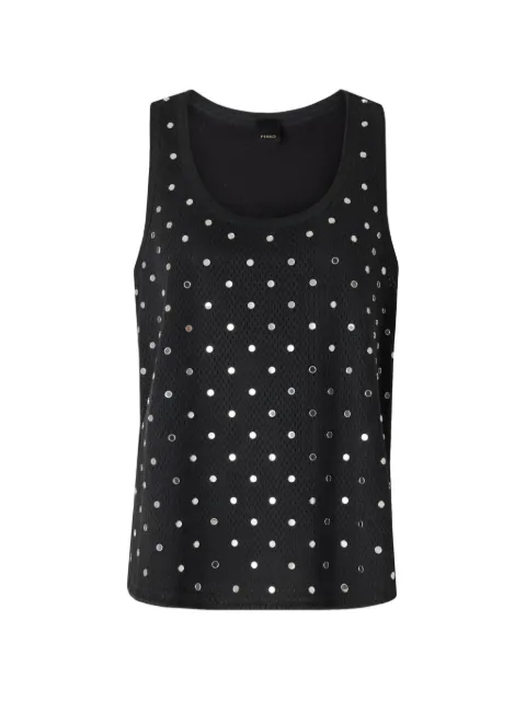 PINKO top de malla con detalle de espejo