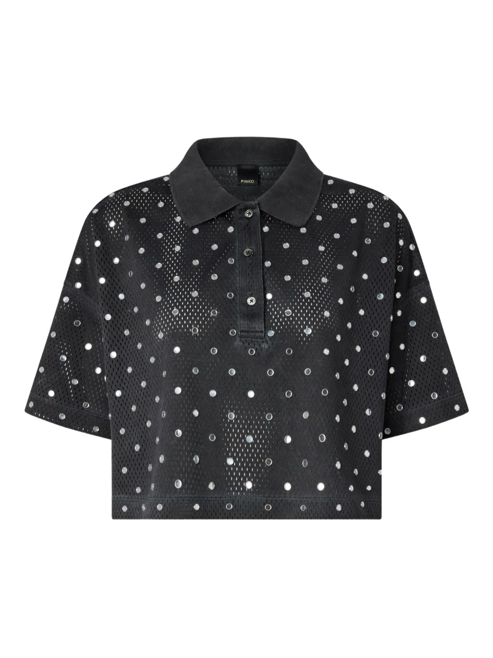 PINKO Polo con paillettes - Nero