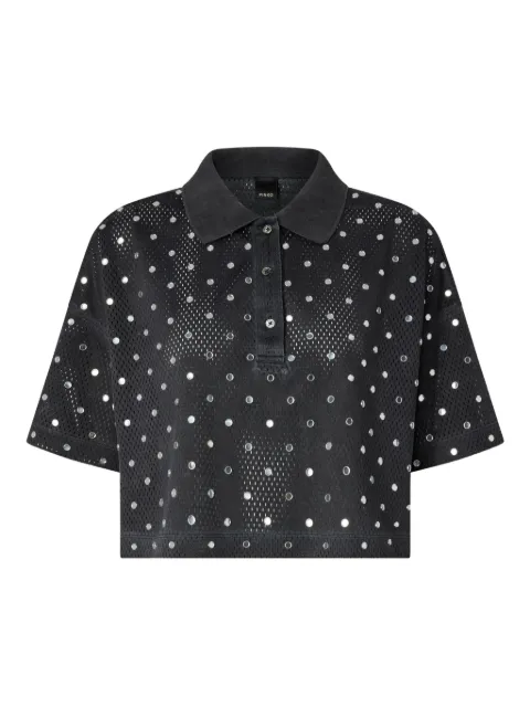 PINKO sequin-embellished polo top