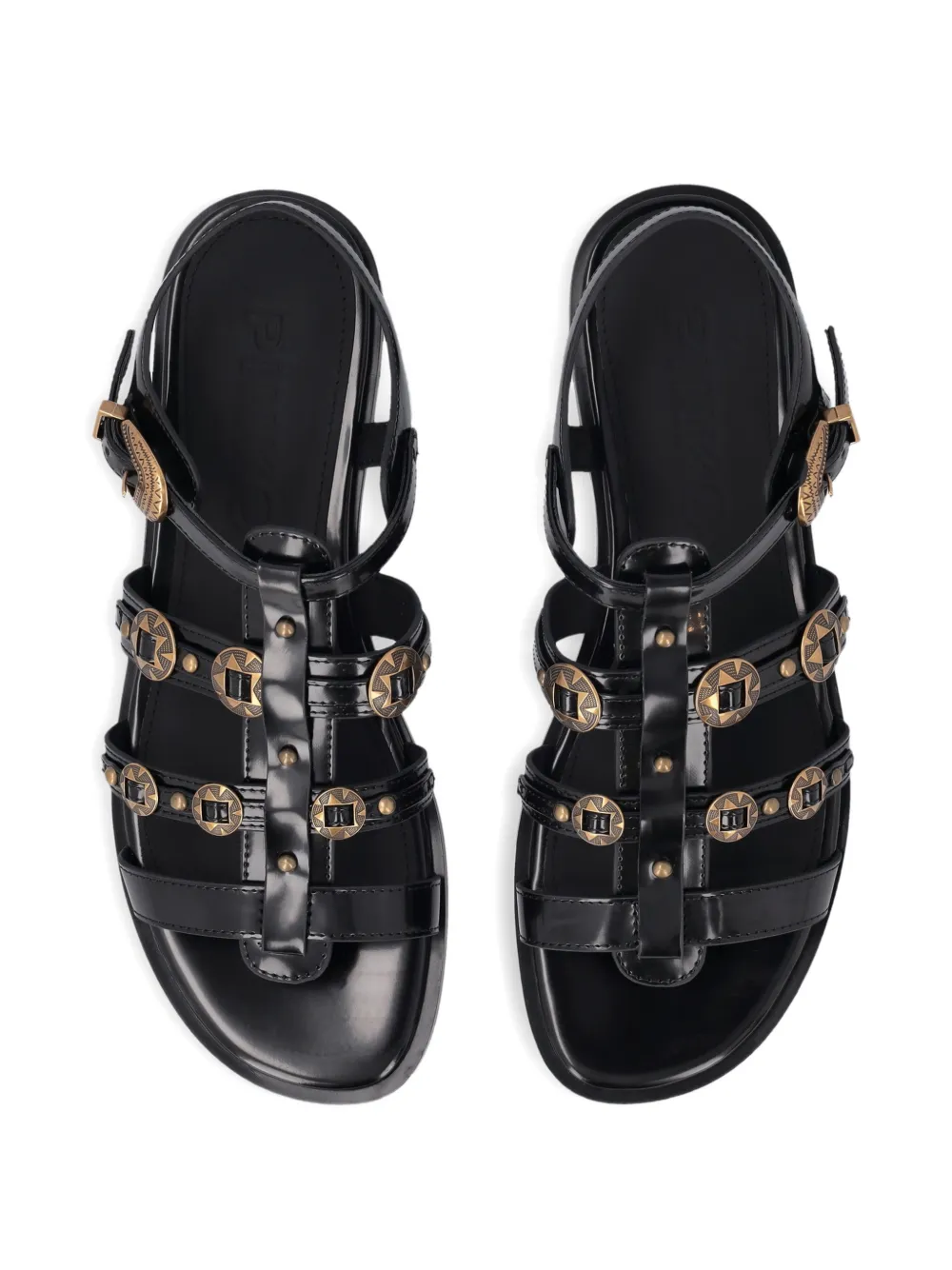 PINKO Sandalen verfraaid met studs en gesp Zwart