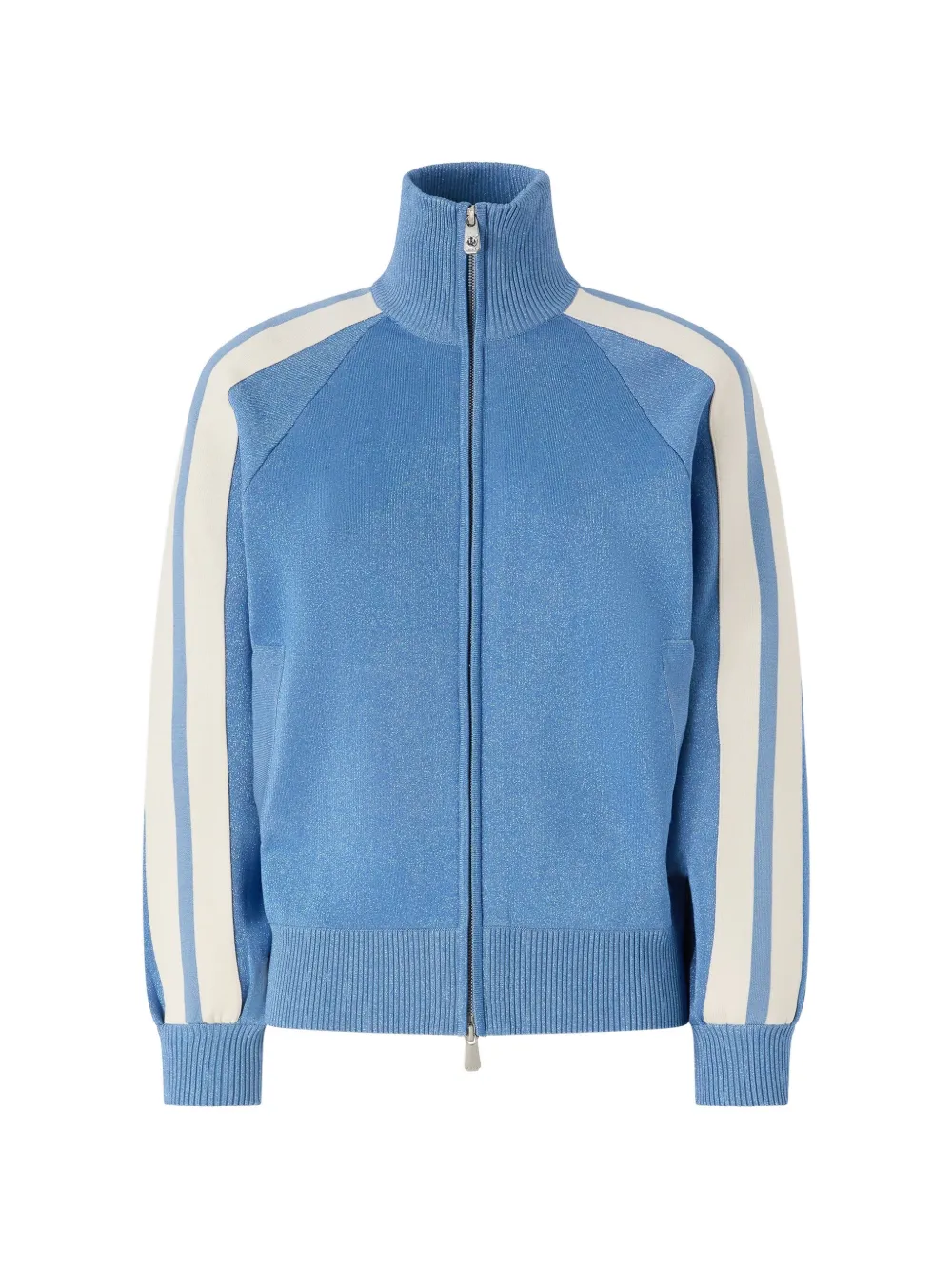 PINKO Sweater met gestreepte mouwen en rits Blauw