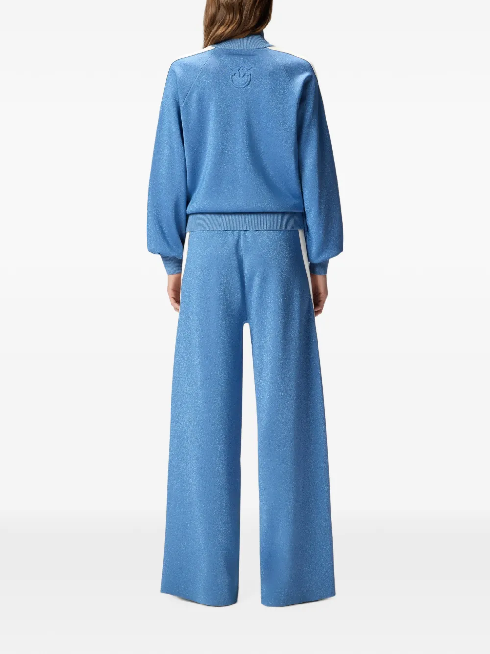 PINKO Sweater met gestreepte mouwen en rits Blauw