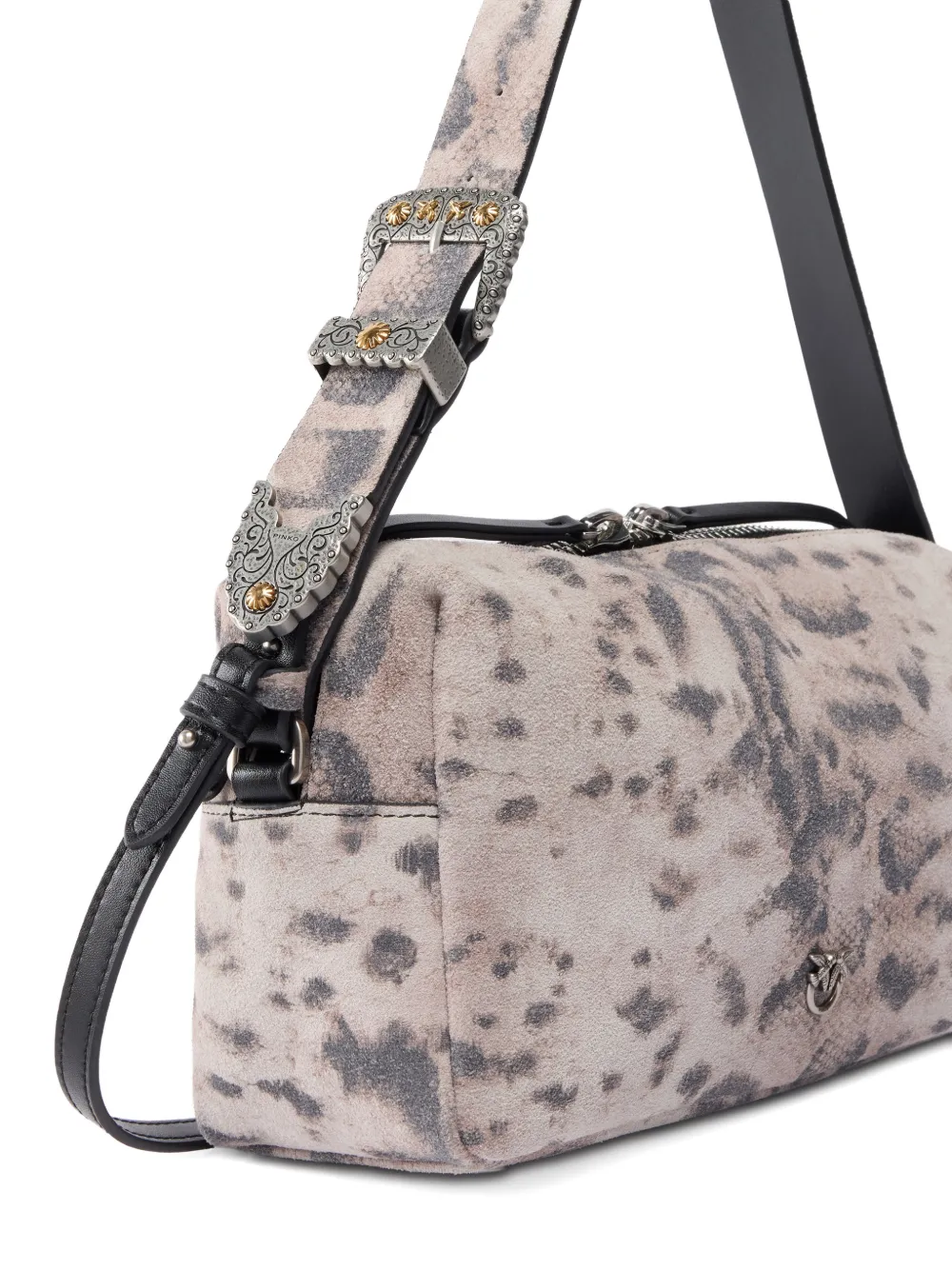 PINKO Medium schoudertas met pythonprint Beige