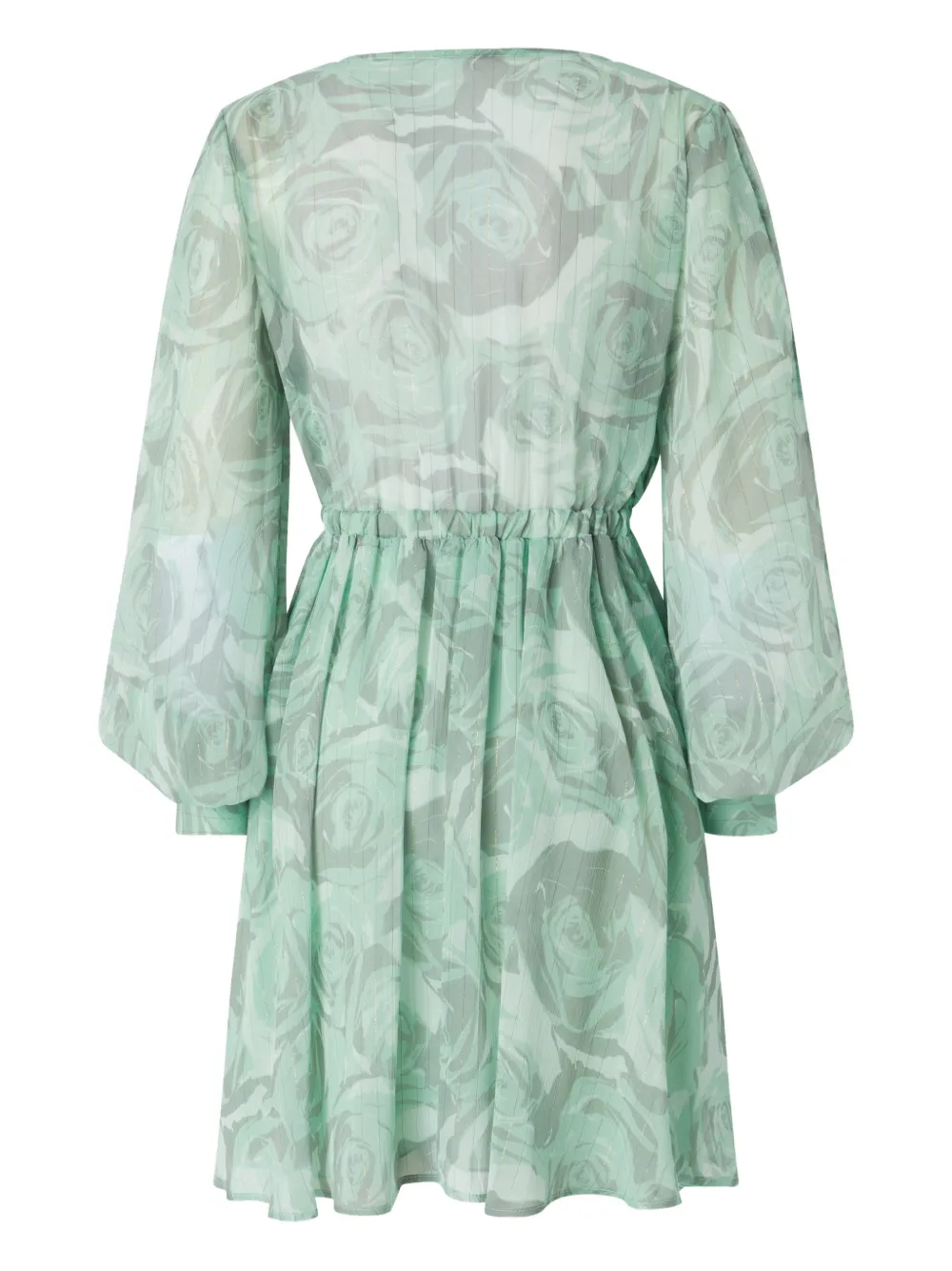 PINKO Jurk met bloemenprint en gestrikte voorkant Groen