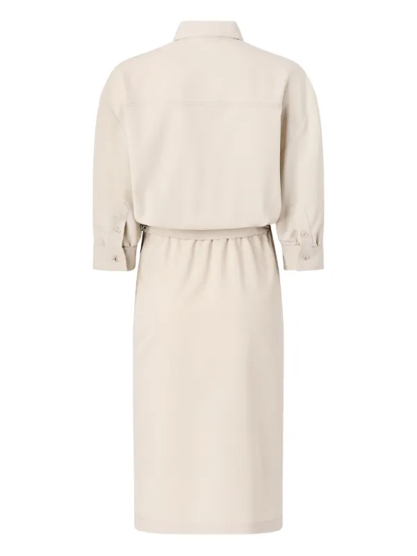 poplin tie waist shirt dress Tie-waist Shirt-dress In Cotton Poplin For Women