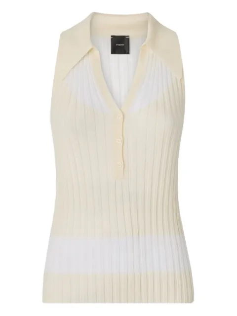 PINKO playera tipo polo tejida de canalé