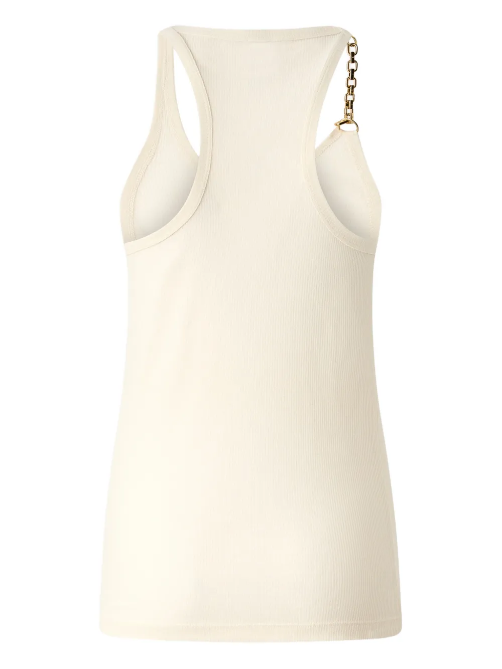  Pinko Chain-strap Ribbed Tank Top - Neutrals 