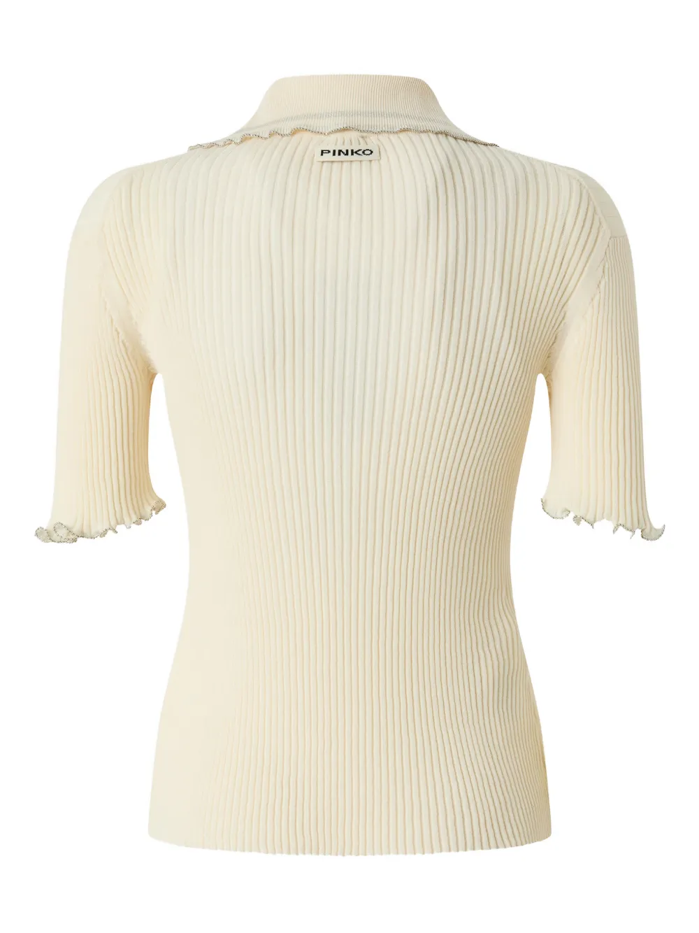 PINKO Geribbelde top Beige