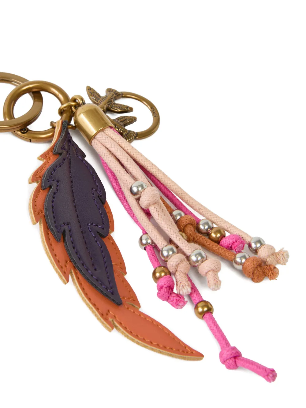  Pinko Feather Tassel Keyring - Orange 