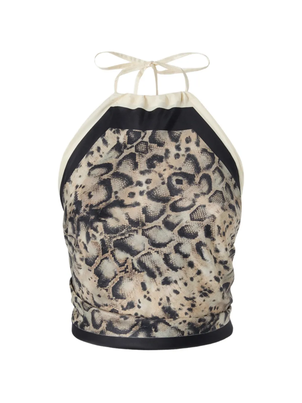 PINKO tie-detail animal-print blouse - Toni neutri