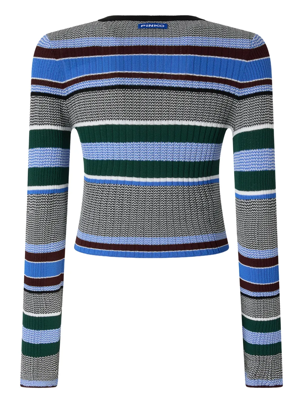 PINKO Gestreepte geribbelde top Blauw