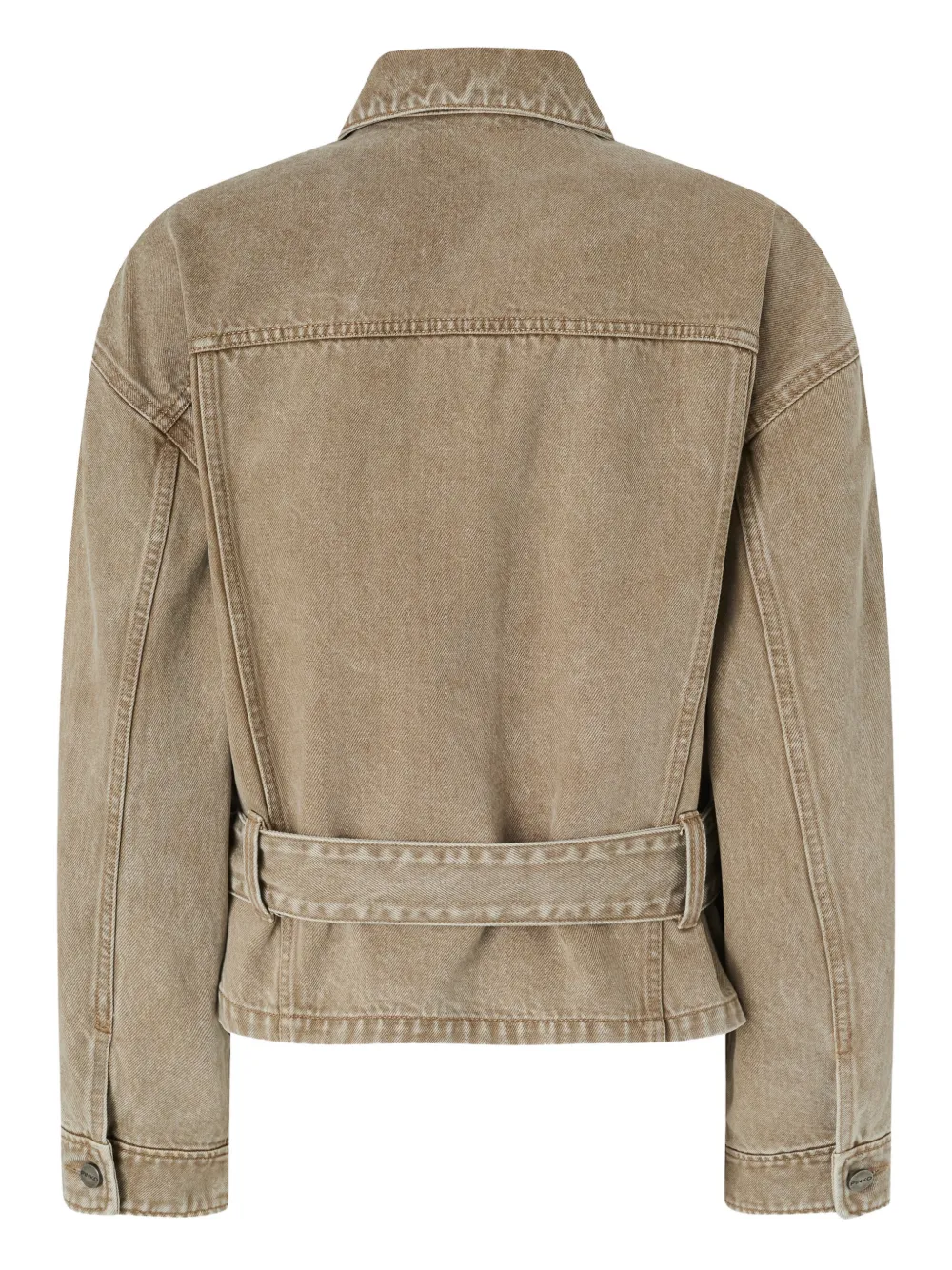  Pinko Embellished Denim Jacket - Neutrals 