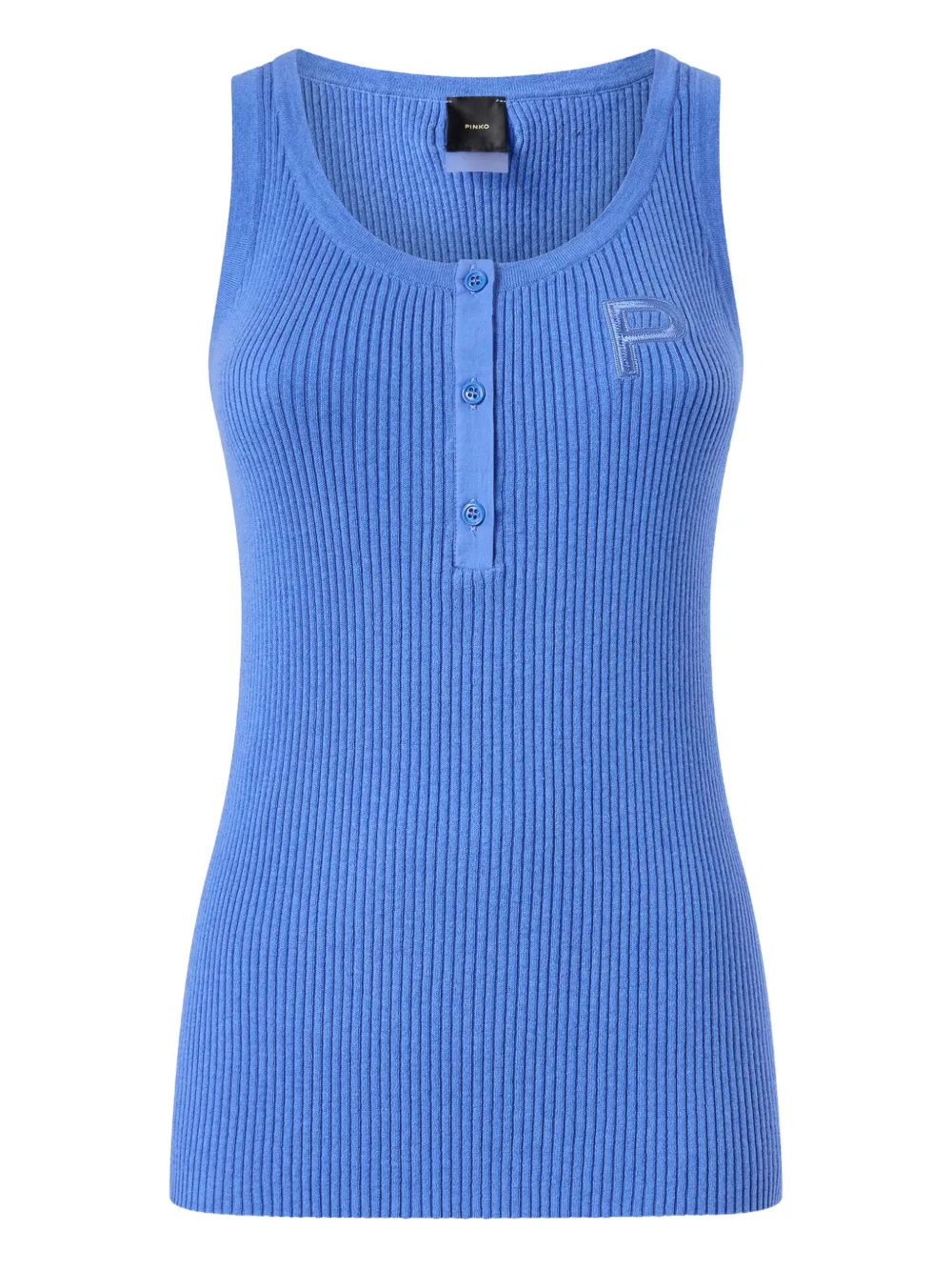 PINKO buttoned ribbed tank top - Blu