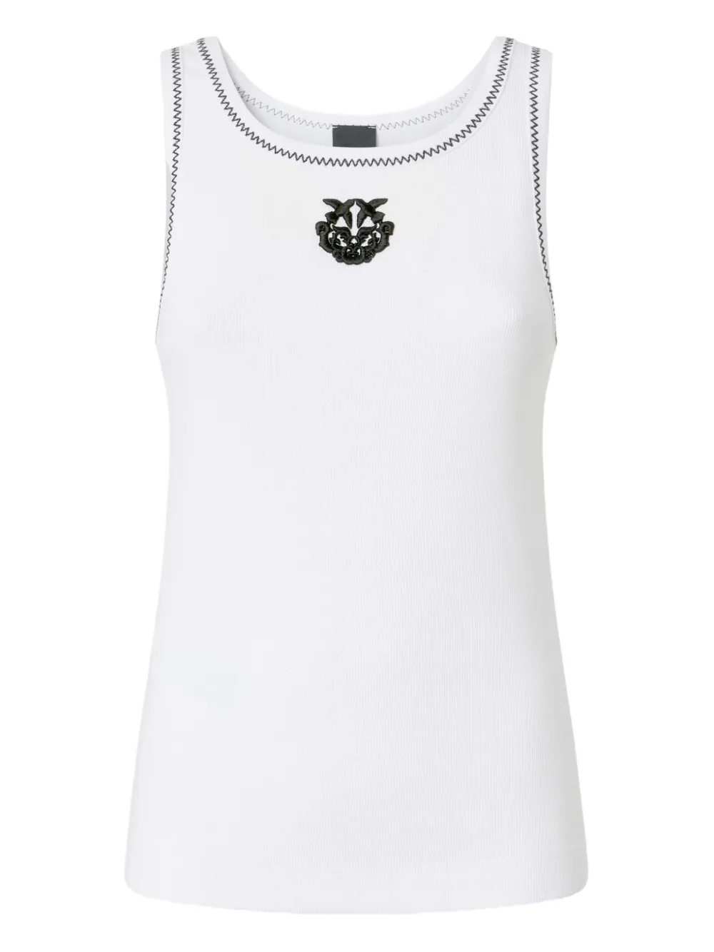 PINKO Top smanicato con ricamo - Bianco