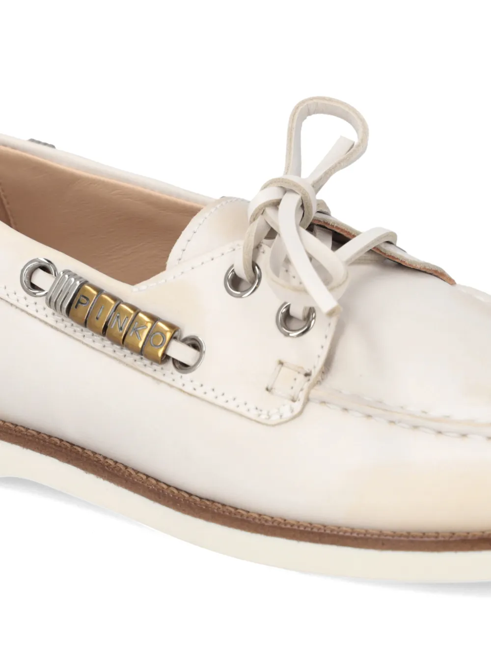 PINKO Loafers verfraaid met kralen Beige