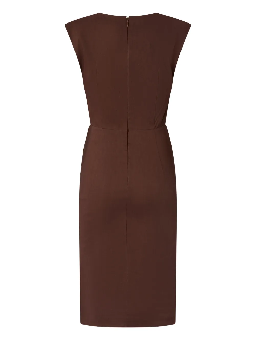 PINKO Jurk met ruches en knoop Bruin