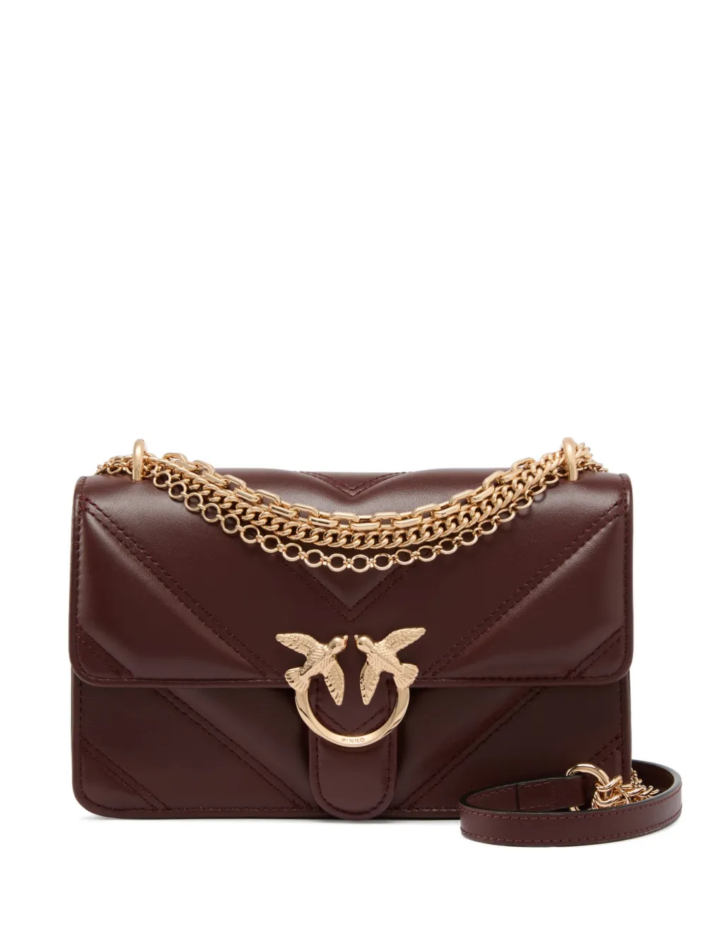 PINKO mini Love Bag One chevron quilted shoulder bag - Marrone