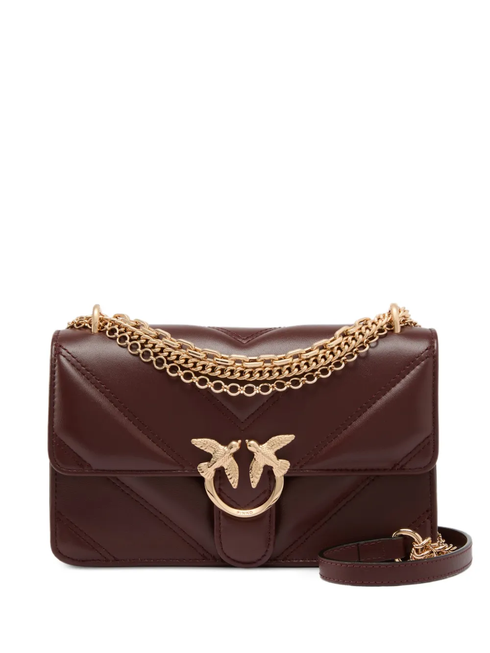 PINKO mini Love Bag One chevron quilted shoulder bag - Marrone