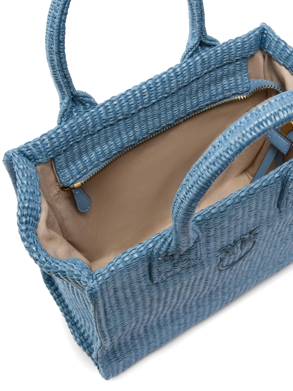 PINKO Love Birds geweven shopper Blauw