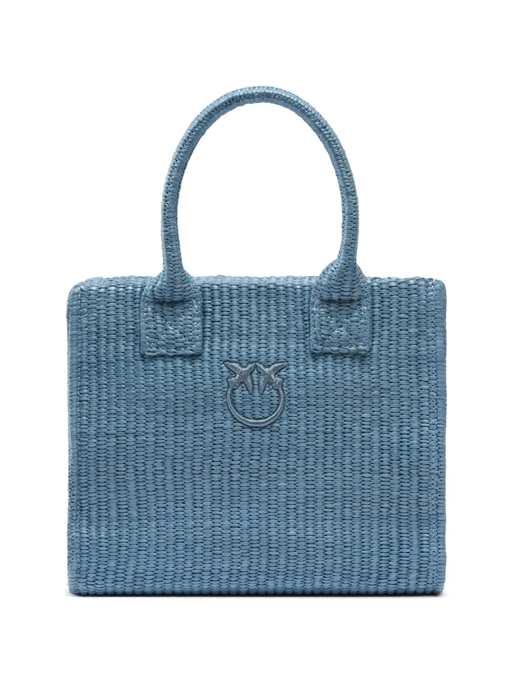PINKO woven Love Birds tote bag - Blu