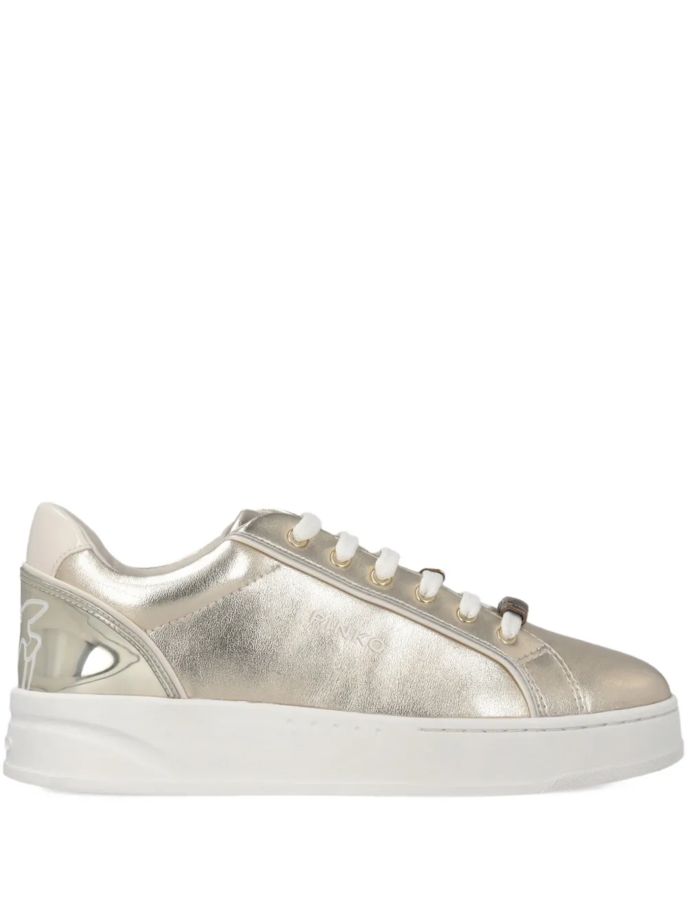 PINKO Sneakers con logo e lacci - Oro