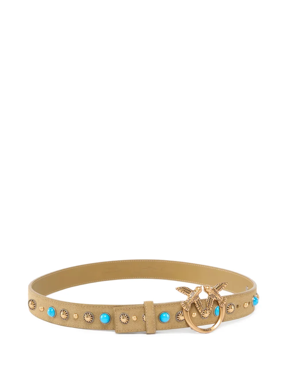  Pinko Stud-embellished Love Birds-buckle Belt - Neutrals 
