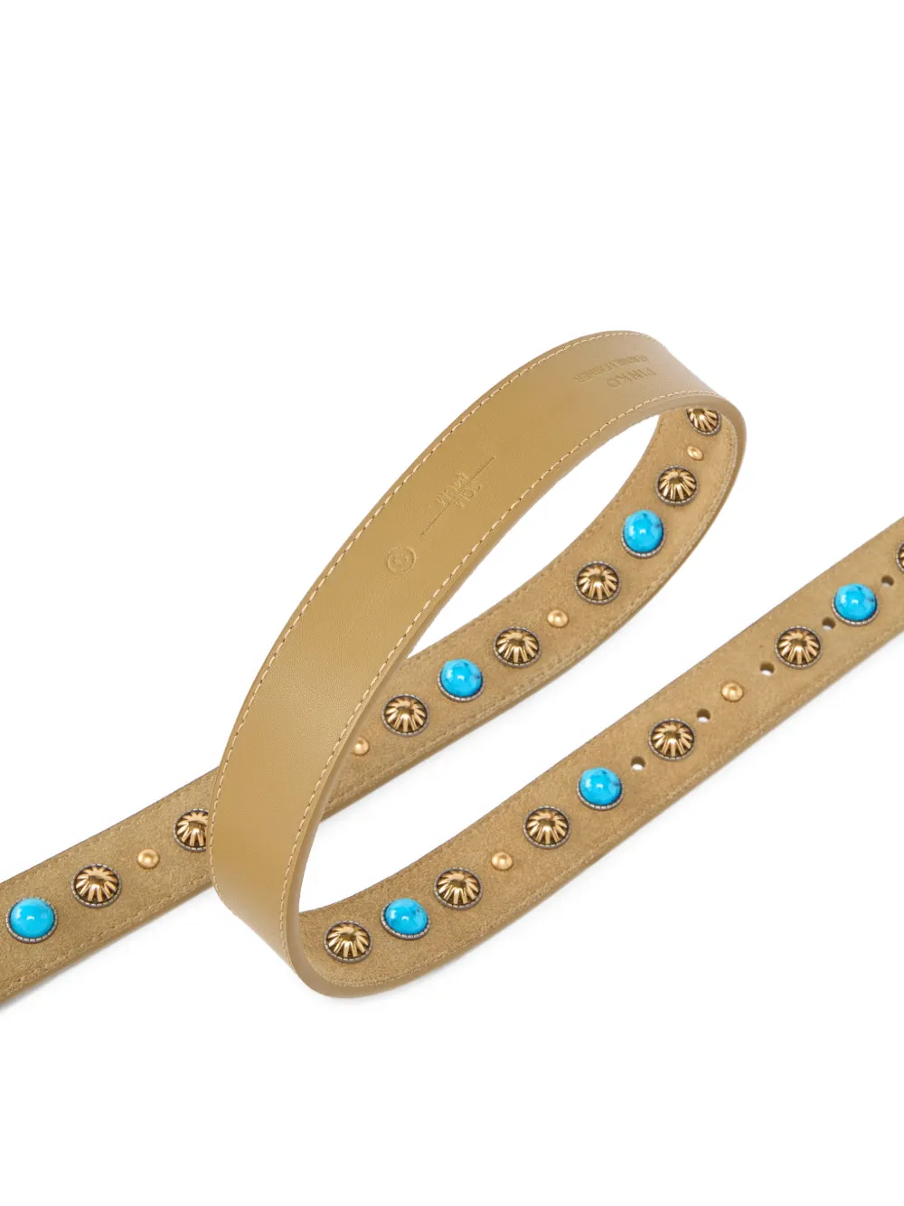  Pinko Stud-embellished Love Birds-buckle Belt - Neutrals 