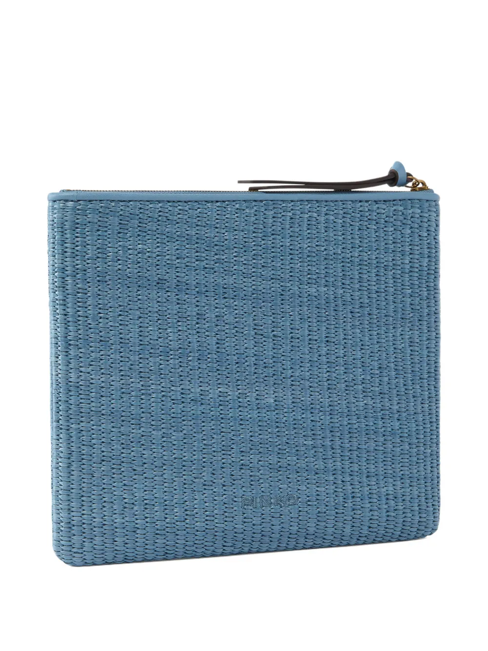 PINKO Raffia clutch met Love Birds logo Blauw