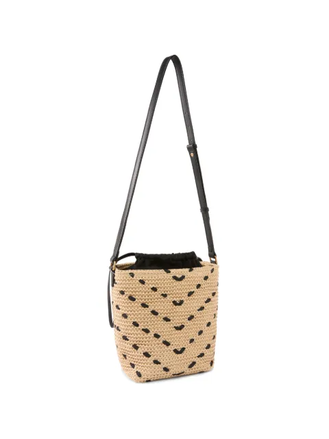 PINKO raffia drawstring bucket bag